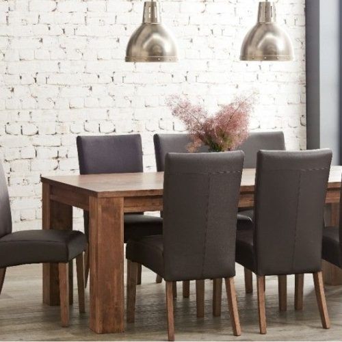 Caira Black 7 Piece Dining Sets With Upholstered Side Chairs (Photo 17 of 20)