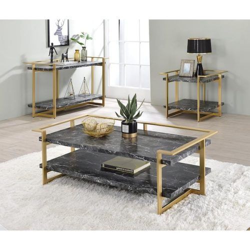 Faux Marble Gold Coffee Tables (Photo 15 of 20)
