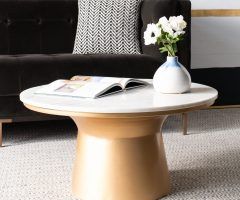 2024 Popular Faux White Marble and Metal Coffee Tables