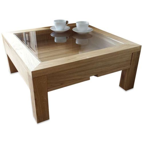 Oak Coffee Table With Glass Top (Photo 6 of 20)