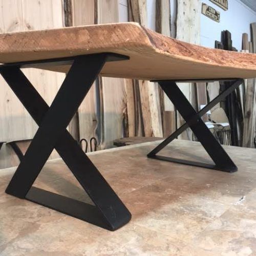 Oak Wood And Metal Legs Coffee Tables (Photo 5 of 20)