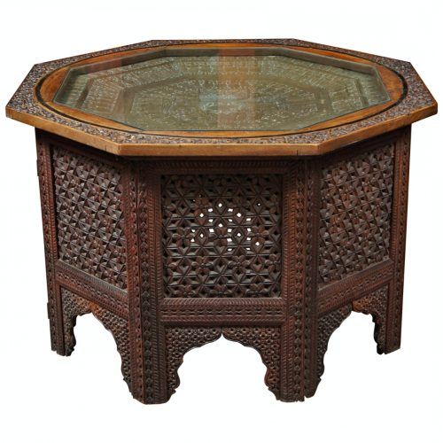 Round Carved Wood Coffee Tables (Photo 10 of 20)
