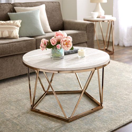 Silver Orchid Henderson Faux Stone Round End Tables (Photo 2 of 20)