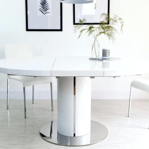 White Round Extendable Dining Tables (Photo 9 of 20)