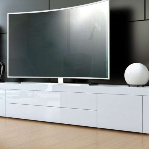 White High Gloss Tv Stands Unit Cabinet (Photo 13 of 15)
