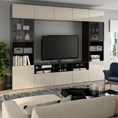 Dark Brown Tv Cabinets With 2 Sliding Doors And Drawer (Photo 7 of 20)