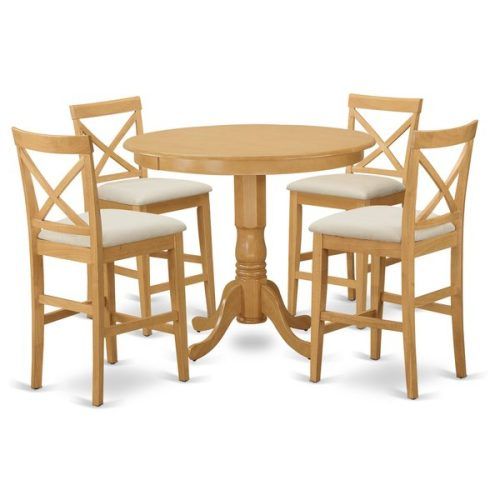 Bettencourt 3 Piece Counter Height Solid Wood Dining Sets (Photo 18 of 20)