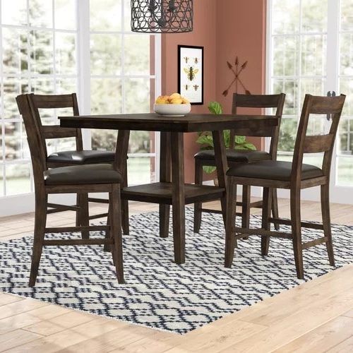 Bettencourt 3 Piece Counter Height Solid Wood Dining Sets (Photo 9 of 20)