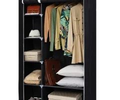 20 Best Collection of Double Canvas Wardrobes Rail Clothes Storage