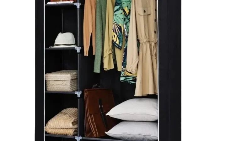 20 Best Collection of Double Canvas Wardrobes Rail Clothes Storage