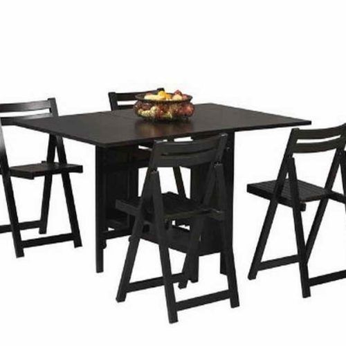 Black Folding Dining Tables And Chairs (Photo 2 of 20)
