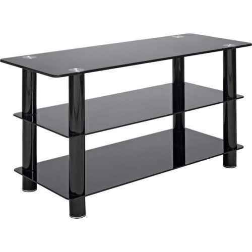 Modern Black Floor Glass Tv Stands With Mount (Photo 19 of 20)