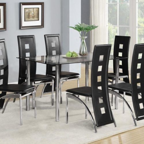 Black Glass Dining Tables With 6 Chairs (Photo 1 of 20)