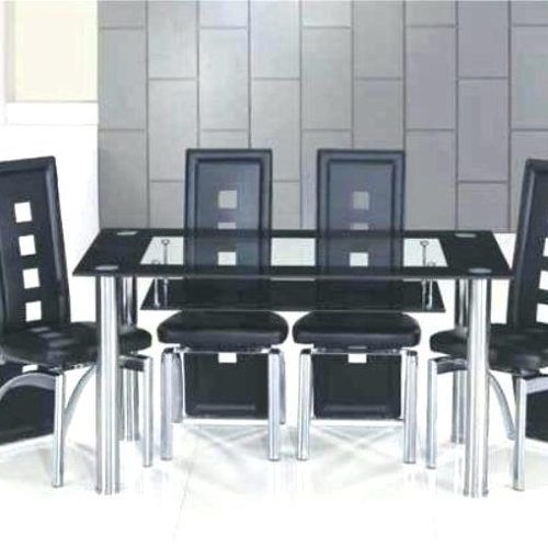 Black Glass Dining Tables And 6 Chairs (Photo 15 of 20)