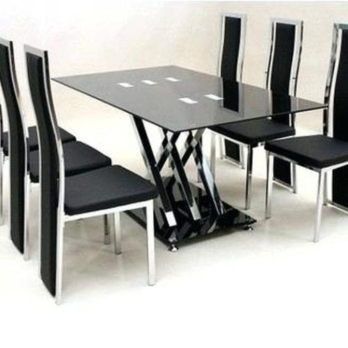 Black Glass Dining Tables 6 Chairs (Photo 9 of 20)