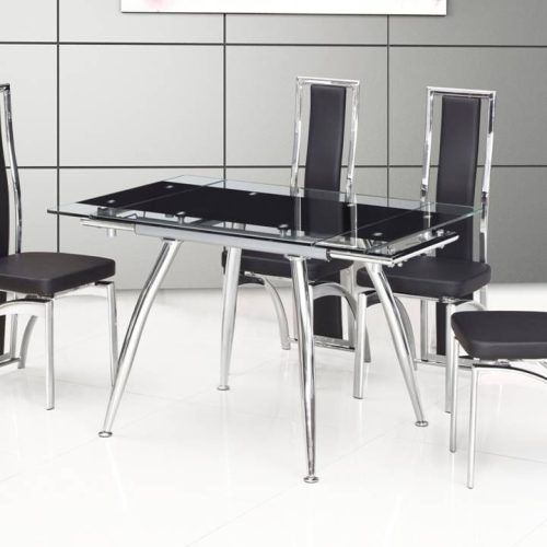 Black Glass Dining Tables And 4 Chairs (Photo 11 of 20)