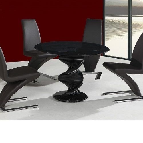 Black Glass Dining Tables And 4 Chairs (Photo 1 of 20)