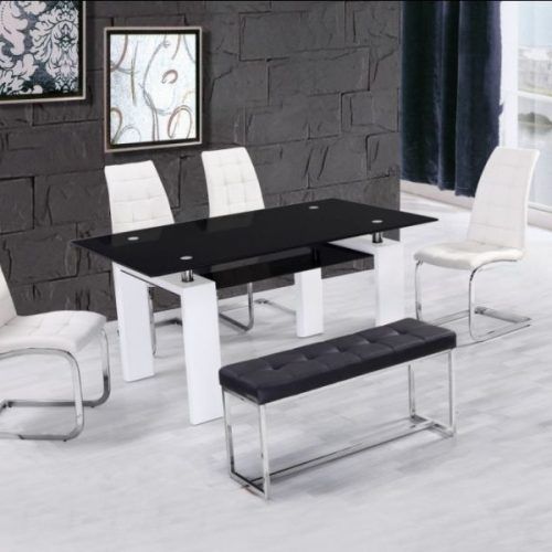 Black Glass Dining Tables And 4 Chairs (Photo 15 of 20)