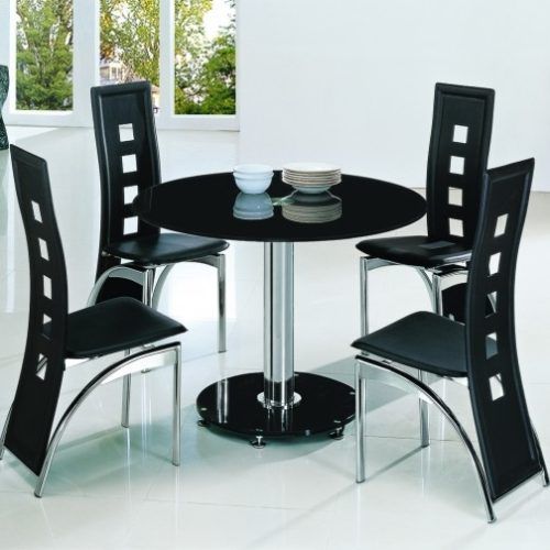 Black Glass Dining Tables And 4 Chairs (Photo 16 of 20)