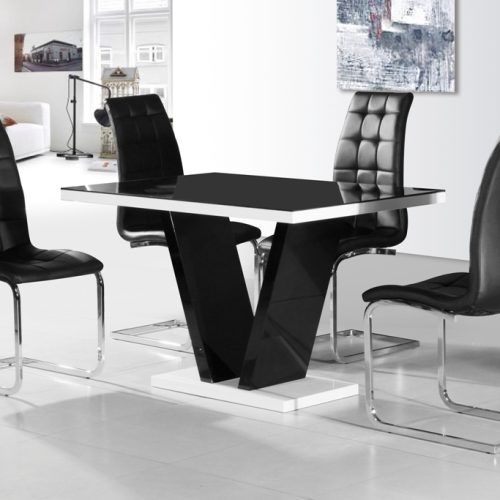 Black Glass Dining Tables And 4 Chairs (Photo 7 of 20)