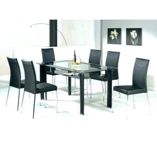 Black Glass Dining Tables With 6 Chairs (Photo 18 of 20)