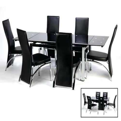 Black Glass Dining Tables With 6 Chairs (Photo 19 of 20)