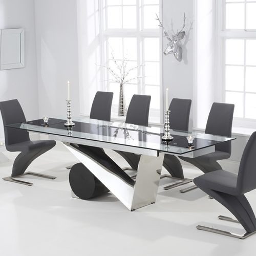 Black Glass Extending Dining Tables 6 Chairs (Photo 13 of 20)