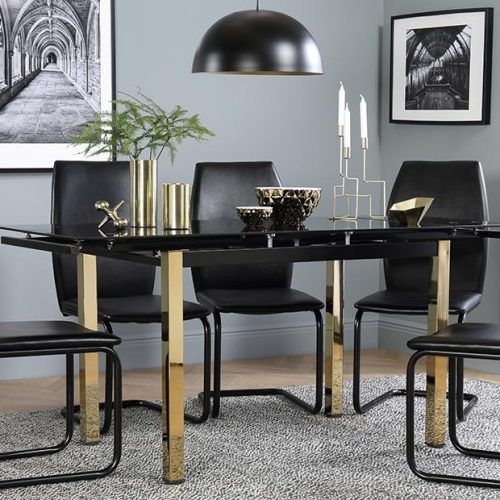 Black Glass Extending Dining Tables 6 Chairs (Photo 11 of 20)