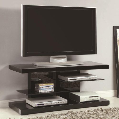 Modern Black Floor Glass Tv Stands With Mount (Photo 1 of 20)