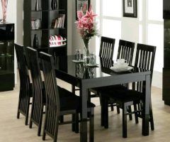 2024 Latest Black Gloss Dining Tables and Chairs