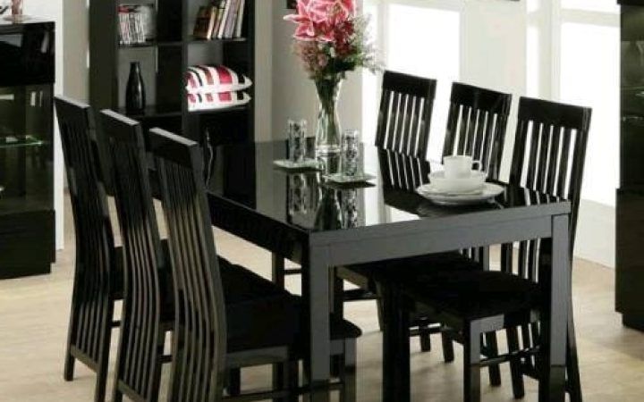 2024 Latest Black Gloss Dining Tables and Chairs