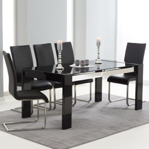 Black Gloss Dining Tables And Chairs (Photo 19 of 20)