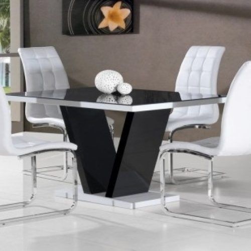 Black High Gloss Dining Tables And Chairs (Photo 12 of 20)