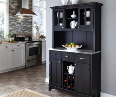 2024 Best of Black Hutch Buffets with Stainless Top