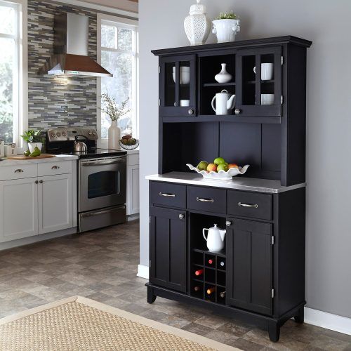 Black Hutch Buffets With Stainless Top (Photo 1 of 20)