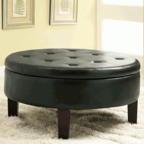 Black Leather Foot Stools (Photo 8 of 20)