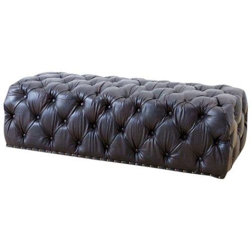 Black Faux Leather Tufted Ottomans (Photo 11 of 20)