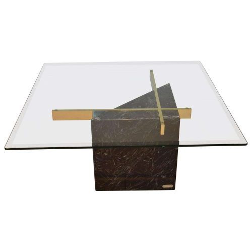 Marble Base Glass Top Coffee Table (Photo 5 of 20)