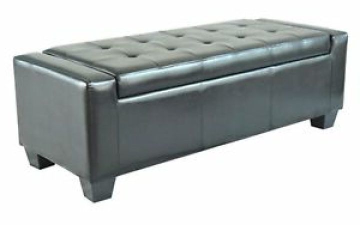 2024 Best of Black Faux Leather Column Tufted Ottomans