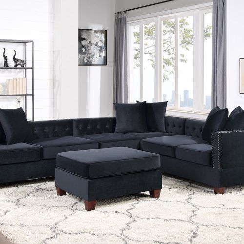 Sectional Sofas With Ottomans And Tufted Back Cushion (Photo 3 of 20)