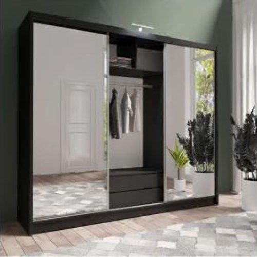Black Wardrobes With Mirror (Photo 4 of 20)