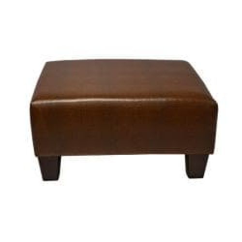 Camber Caramel Leather Ottomans (Photo 2 of 20)