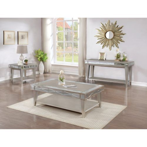 Contemporary Chrome Glass Top And Mirror Shelf Coffee Tables (Photo 17 of 20)