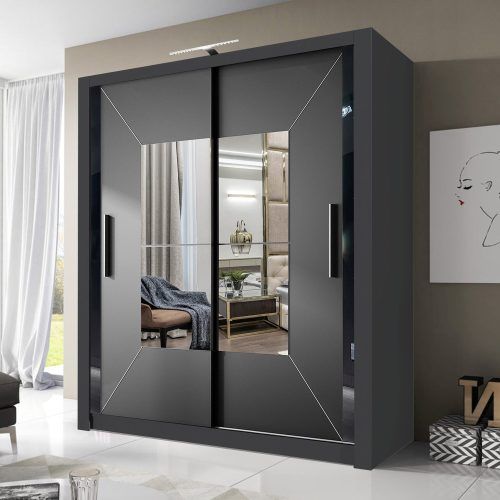 Black Wardrobes With Mirror (Photo 8 of 20)