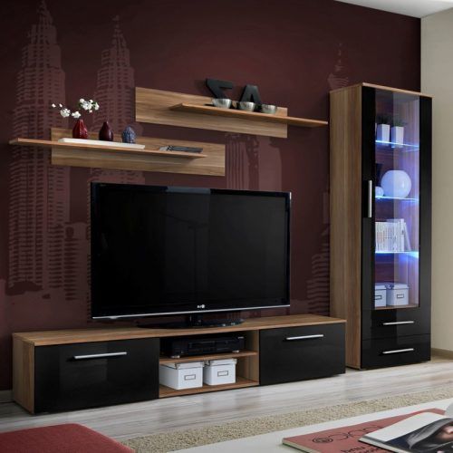 Tv Stands With 2 Open Shelves 2 Drawers High Gloss Tv Unis (Photo 11 of 20)