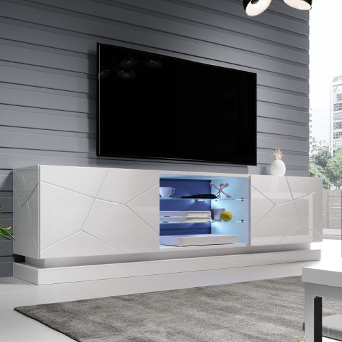 Milano White Tv Stands With Led Lights (Photo 13 of 20)