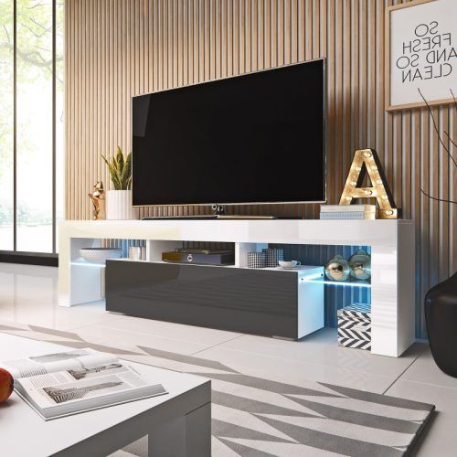 Milano White Tv Stands With Led Lights (Photo 18 of 20)