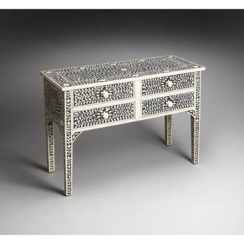 Black And White Inlay Console Tables (Photo 13 of 20)