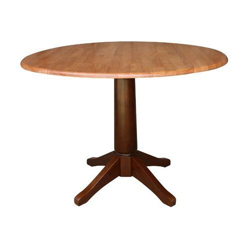 Boothby Drop Leaf Rubberwood Solid Wood Pedestal Dining Tables (Photo 5 of 20)
