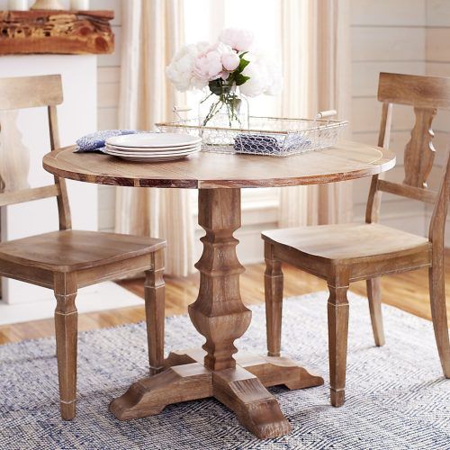 Boothby Drop Leaf Rubberwood Solid Wood Pedestal Dining Tables (Photo 20 of 20)